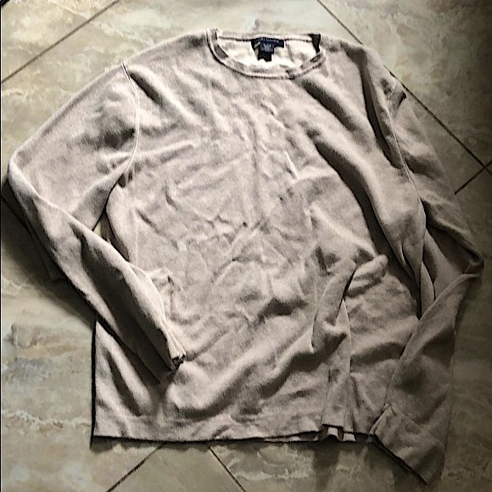 Lightweight neutral crew neck sweater in cotton